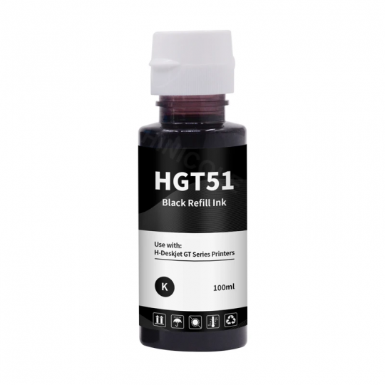 Bouteille d'encre HP GT51 Adaptable - Noir