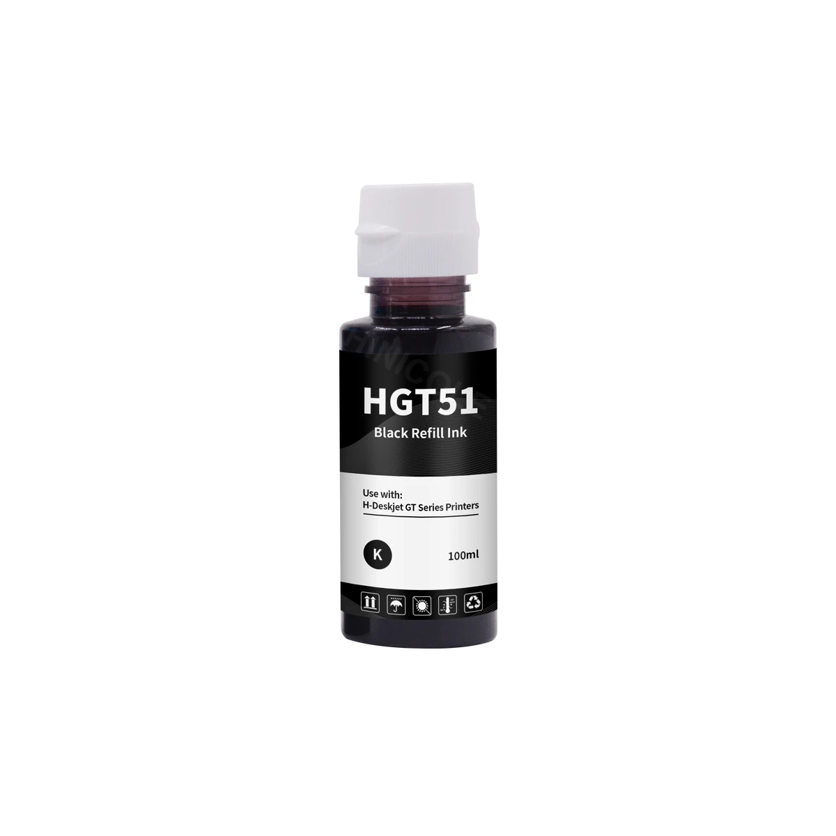 Bouteille d'encre HP GT51 Adaptable - Noir